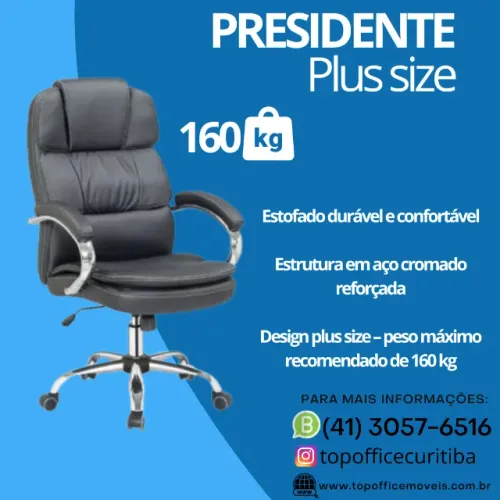 Cadeira Plus Size - Cadeira para Obeso - Cadeira para160kg - Cadeira Presidente Force