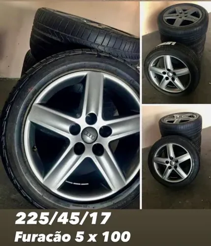 JOGO DE RODAS PNEUS E AROS AUDI 5 FUROS