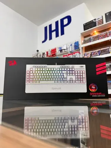 Teclado Mecânico Gamer Redragon Brahma Pro Branco RGB Chroma Switch Vermelho | Curitiba