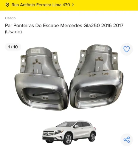 Ponteiras de Escape Mercedes GLA250 2016