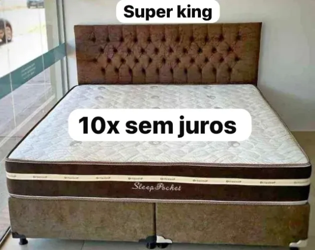 Cama box super King colchão e base