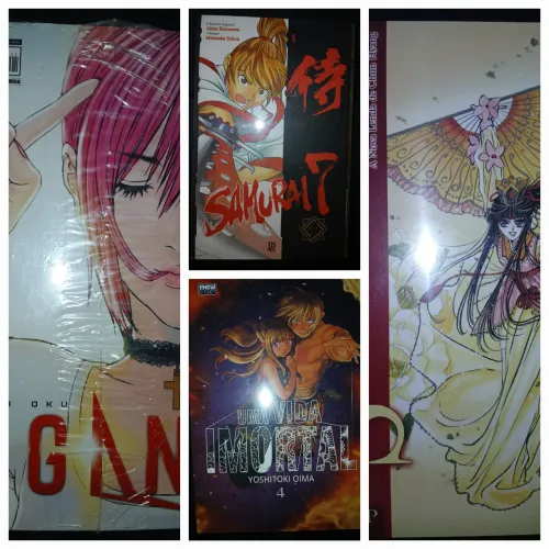 Combo Mangás: Giant Vol 1 + Samurai 7 Vol 1 + Shunkaden + Uma Vida Imortal Vol 4.