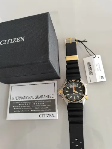 Relógio Citizen Aqualand jp2004 série ouro novo ... Completo