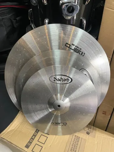 Kit de pratos sahab aço inox hi hat 14? crash 16? ride 20? completo