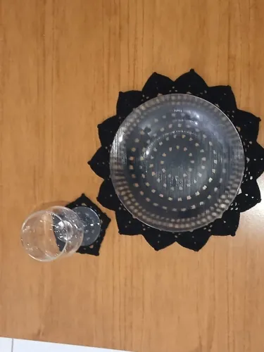 mesa posta de crochê