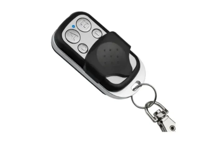 Controle Portão em Aço Escovado, 4 canais distintos, mais bateria Transmissor em aço escov