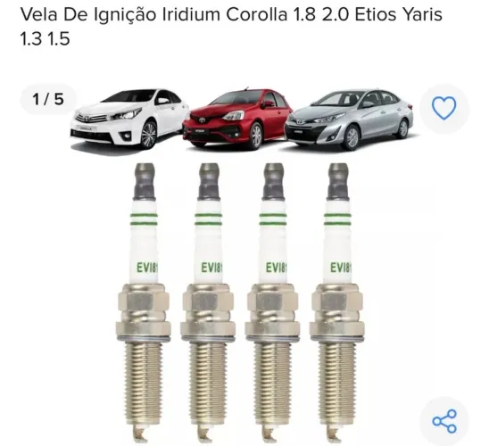 Velas de Ignição Iridium Corolla, Etios e Yaris