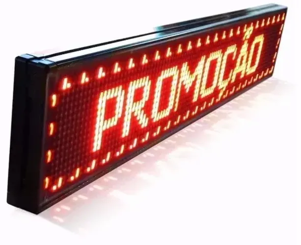 Painel LED Letreiro Luminoso Digital Bivolt 100x20cm Programável