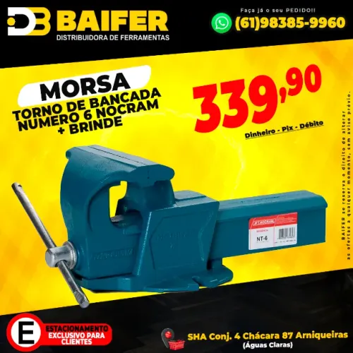 Morsa Torno de Bancada Numero 6 Nocram + Brinde