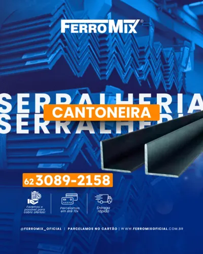Barras de Cantoneiras 6 Metros - Abas iguais - Ferro e Aço com o melhor preço e entrega
