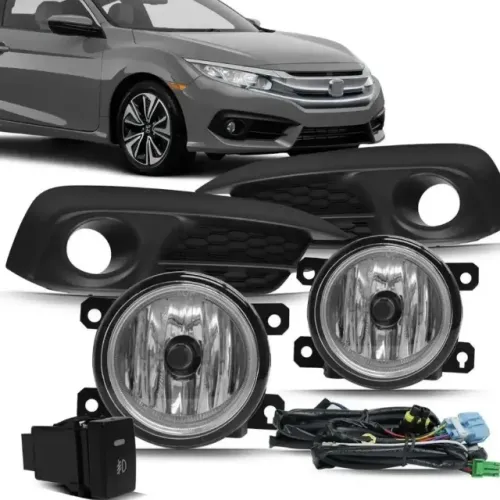 Kit Farol de Milha Neblina Auxiliar para o Honda Civic 2017 - 2018 - 2019