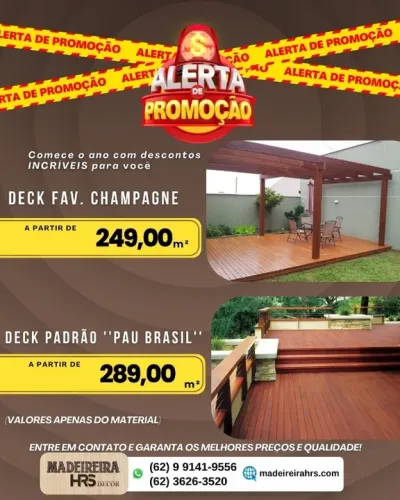 Deck de Madeira Maciça Cerne Extra Exportação Promoção Imperdível - Alta durabilidade