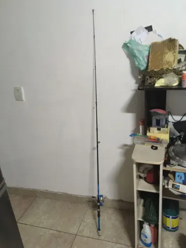Vara de pesca completa com molinete e linha