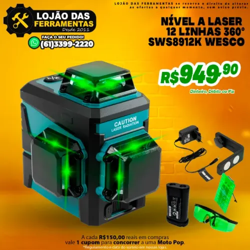 Nível a Laser 12 Linhas 360 Ws8912k Wesco