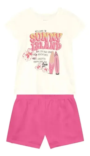 Conjunto Infantil Brandili Menina Blusa Com Glitter E Shorts