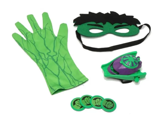  Kit Hulk Completo - Máscara + Luva Lança Disco ?