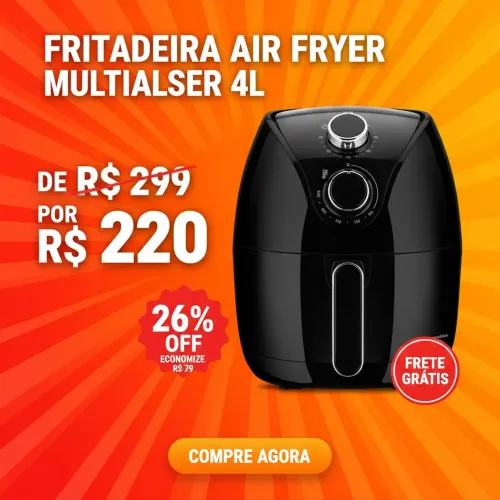 Fritadeira Air fryer Multilaser 4L