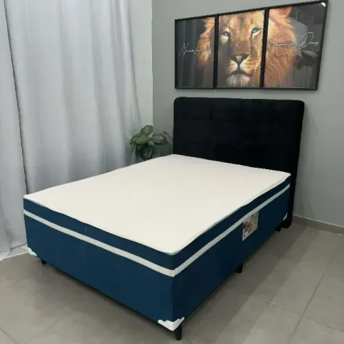 Cama Box Casal Inteiriça com Molas - Estilo e Conforto