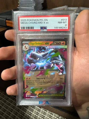 carta graduada pokemon mega charizard x ex psa 8