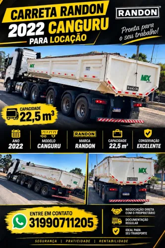 Carreta 2022 Randon canguru para aluguel 