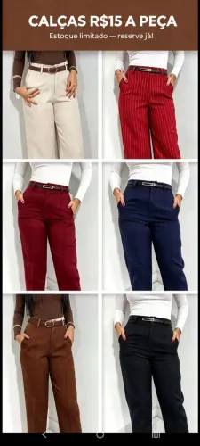 Calça alfaiataria 15 reais no atacado