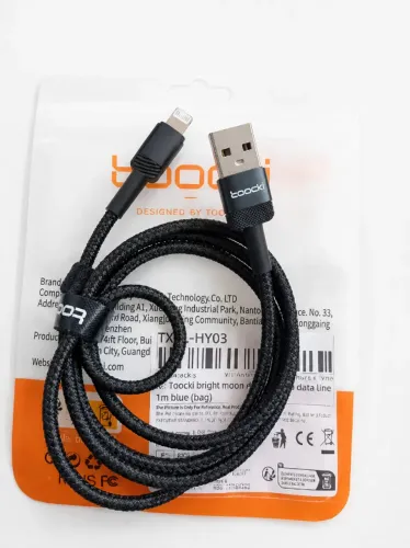 Cabo USB Toocki Para iPhone (14 ao 7) Carga Rápida 1m Azul