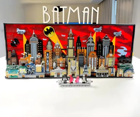 BLOCOS DE MONTAR PAINEL GOTHAM CITY BATMAN MOD 76210 MARCA MEGA 4210 PEÇAS SKYLINE