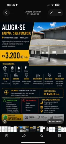 Galpão Comercial para Locação - Costa e Silva | Joinville/SC