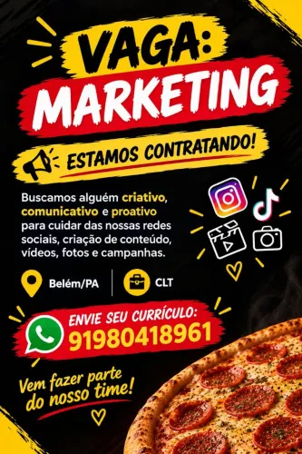 VAGA DE EMPREGO PARA MARKETING E DESPACHANTE