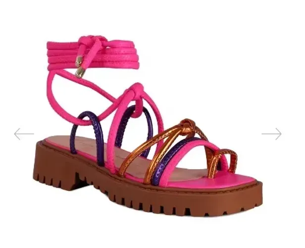 Sandália Luiza Barcelos Rosa Multicolor Tamanho 35