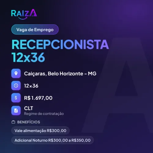 RECEPCIONISTA 12x36