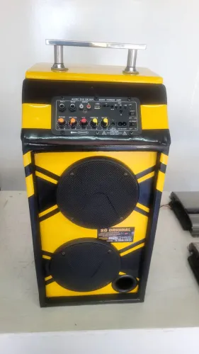 Mini Caixa Bob Karaoke 2 microfone portátil 