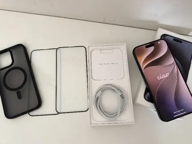 iPhone 15 pro max Azul 256gb + capa e pelicula