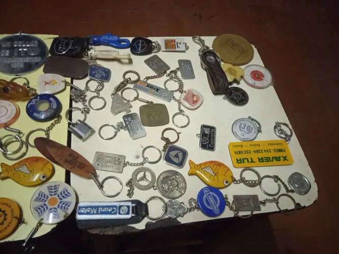 Coleção de chaveiros antigos