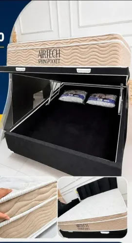 CAMA CASAL DA ORTOBOM COM MOLAS ENSACADAS E BASE BAU + BRINDE