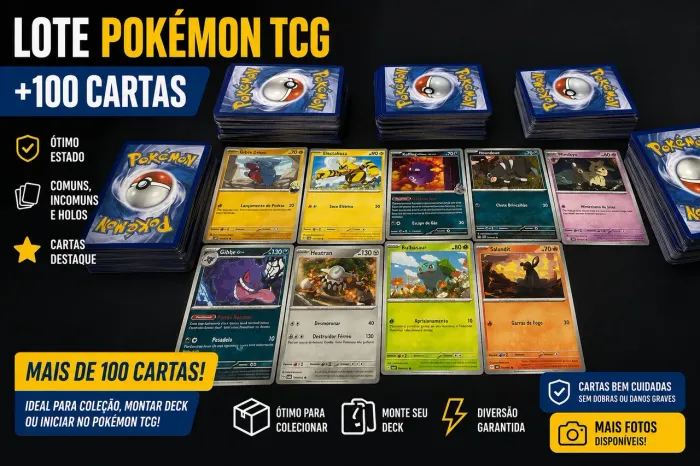 lote POKEMON TCG 150 CARTAS HOLO+COMUM+INC+RARA+REVERSE HOLO