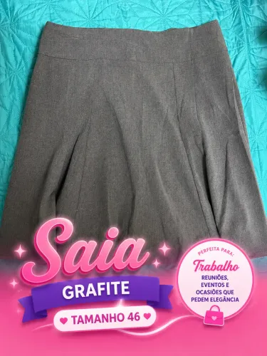 Saia curta grafite tamanho 46 (plus size)