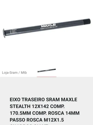 Eixo passante maxle