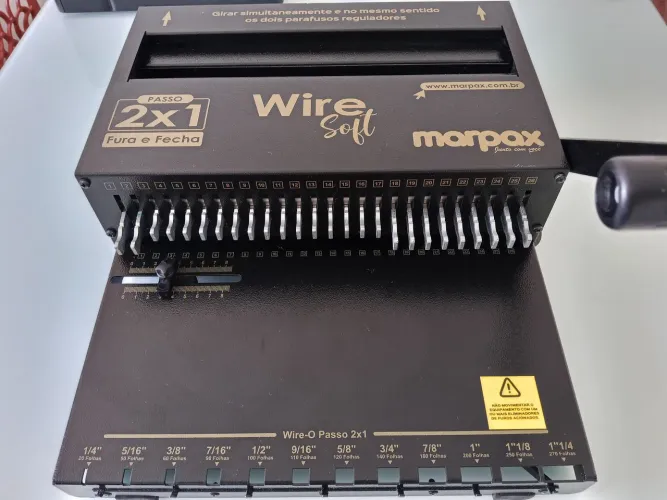 Encadernadora Wire O Marpax 2x1 Fura e Fecha