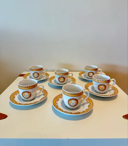Xícara de café porcelana - Camafeu - Italy Style