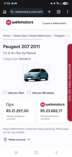 Peugeot 207 XR 1.4 Flex 8V 5P 2011