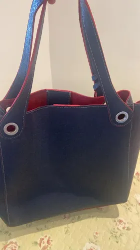 Bolsa Santa Lolla (1ª Linha) Azul Marinho e Vermelho - Impecável!