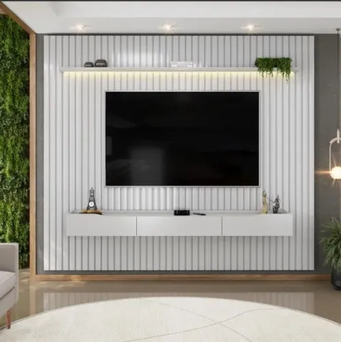 Painel Ripado Para tv de ate 75 Polegadas 2,75cm de largura com Led Novo
