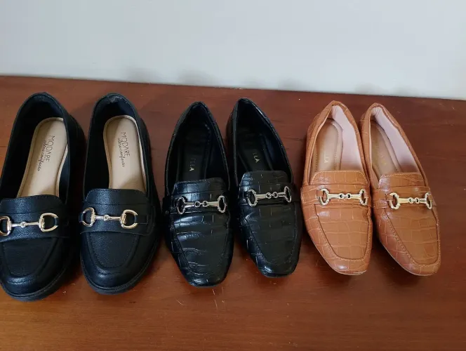 Mocassim feminino (3 pares por 60 Reais)
