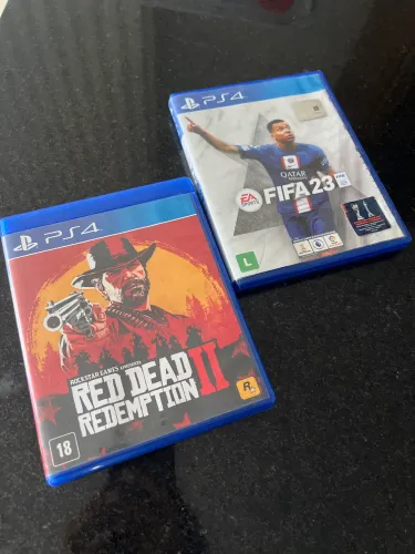 2 Jogos para PS4 Red Dead Redemptio 2 e FIFA 23