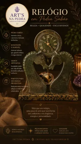 Relógio em pedra sabão