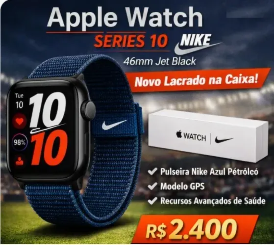 APPLE Watch Smart Series 10 - versão exclusiva NIKE
