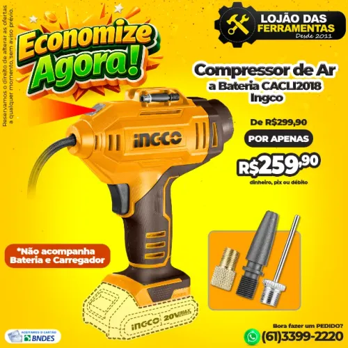 Compressor de Ar a Bateria CACLI2018 Ingco