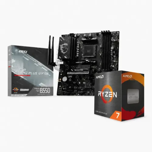Processador AMD Ryzen 7 5800XT + Placa Mãe MSI B550M GAMING PLUS WIFI 6E