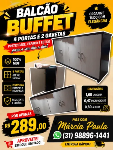 BALCÃO BUFFET SUPER BARATO